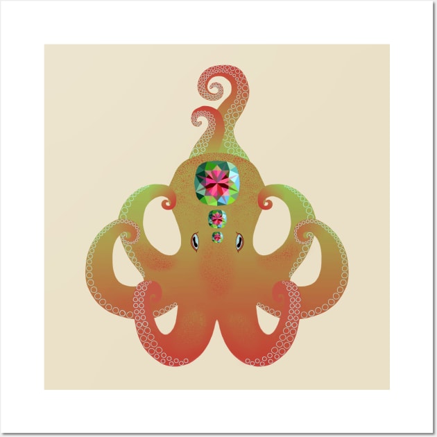 Octopus - Alexandrite (Chrysoberyl) Wall Art by Aline Eg